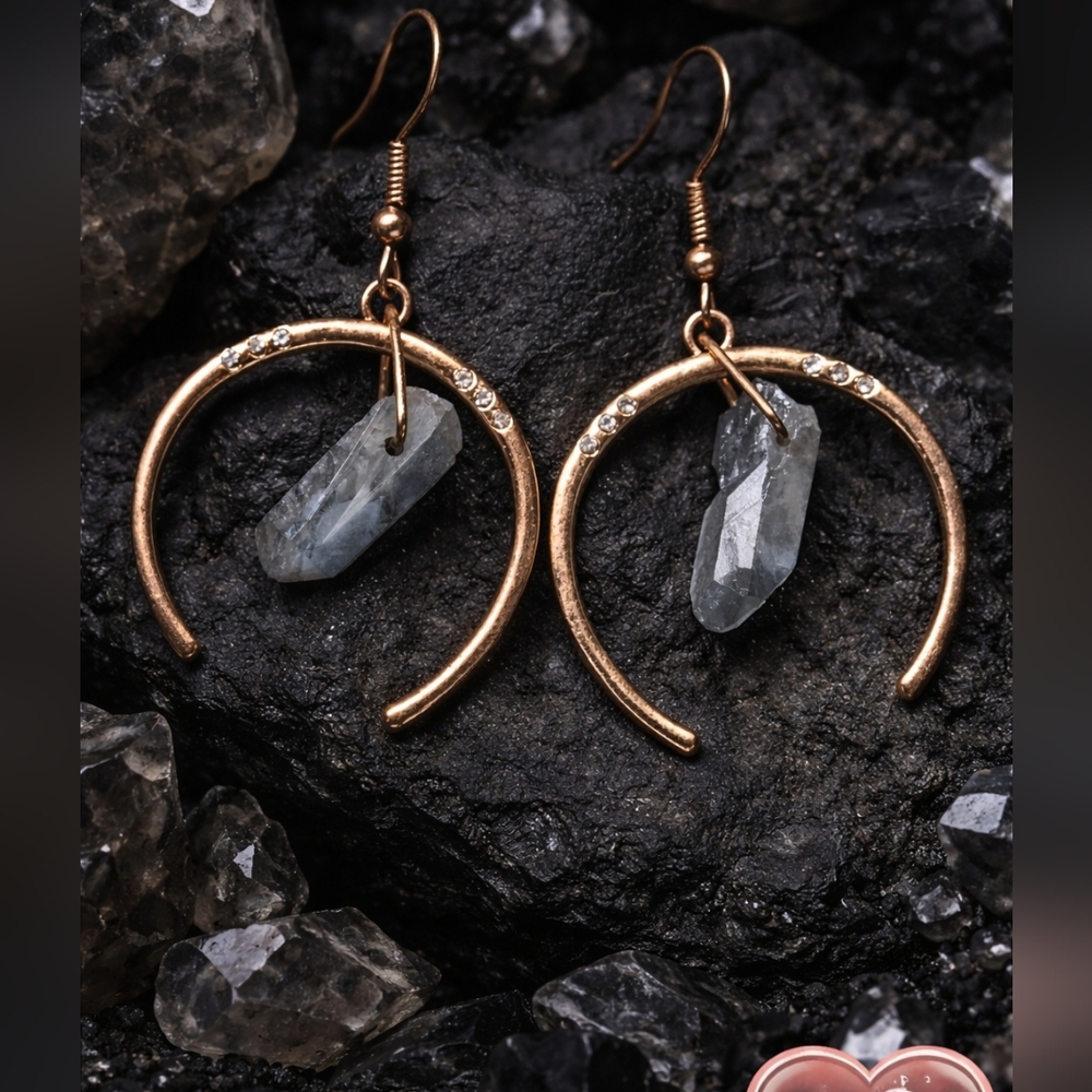 Elegant Gold and Silver Crystal Earrings